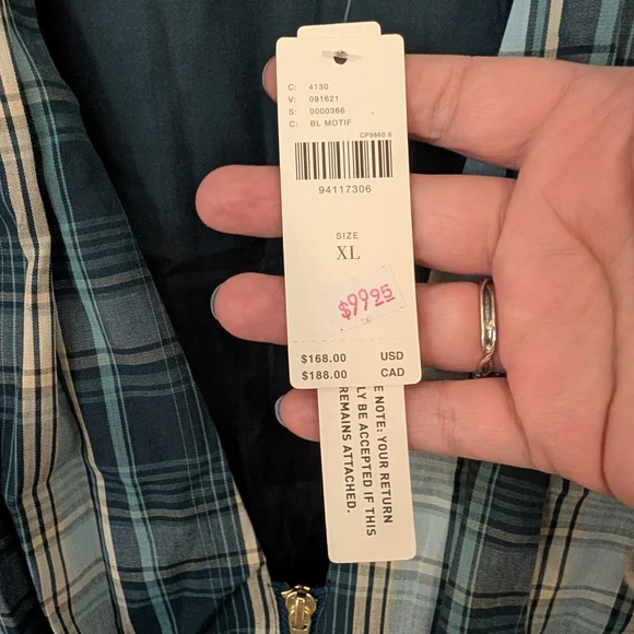 Anthropologie Teal Plaid Midi Dress with Smocked Waist - Picture 8 of 9